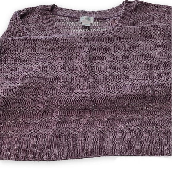MOTHERHOOD Maternity Mauve Open Weave Tunic Sweater Large L - Picture 4 of 5